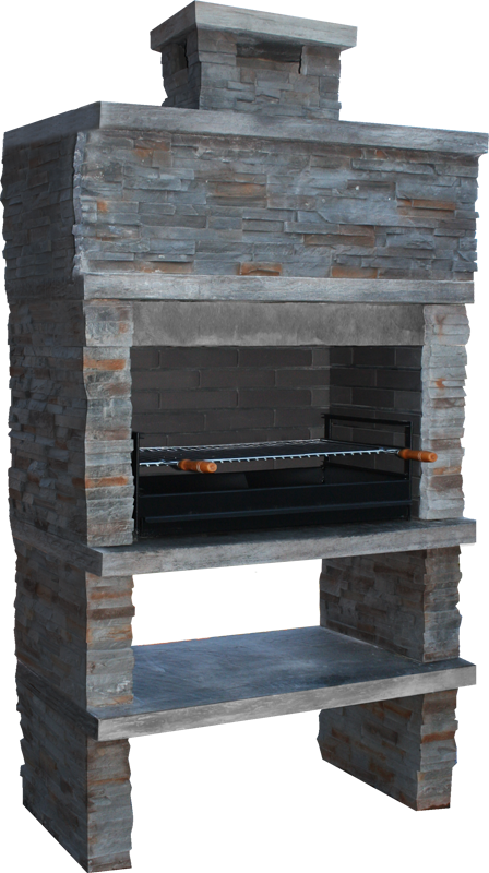 Montara 25 – Reconstituted stone barbecue with a slate-look finish and 80 cm grill (stainless steel optional)