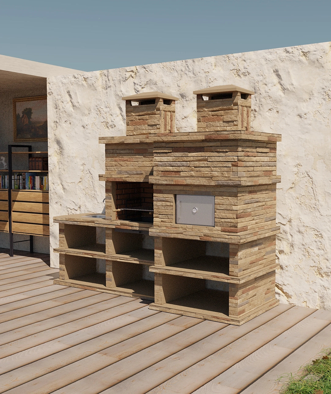 🔥 Barbecue Rocca Forno 464 – Con Forno a Legna e Lavello Laterale