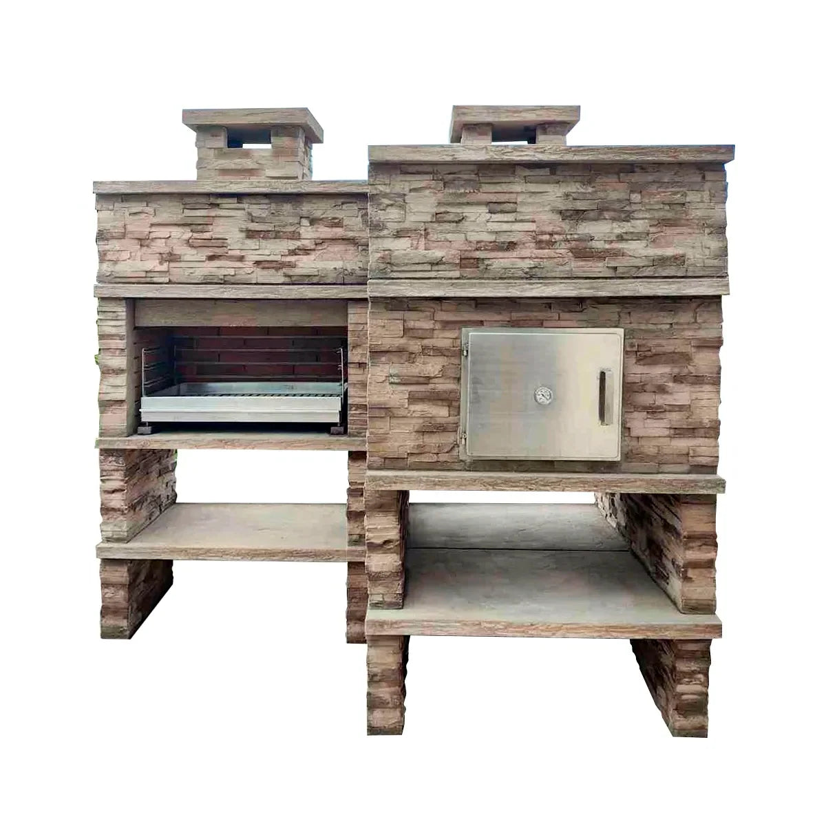 Montara 25 Four 90 – Slate-look stone barbecue with 80 cm grill and 90 cm wood-fired oven
