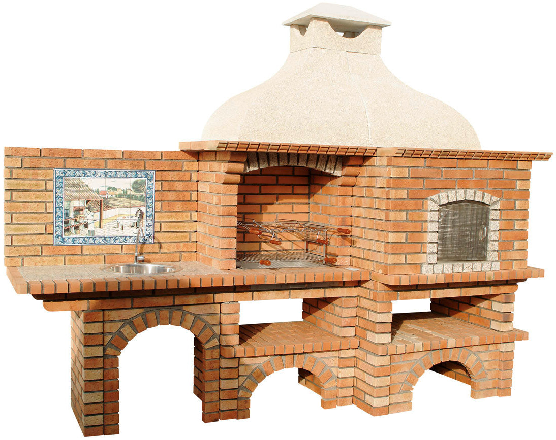 Calabria 902 - Barbecue in mattoni con forno a legna e lavello opzionale