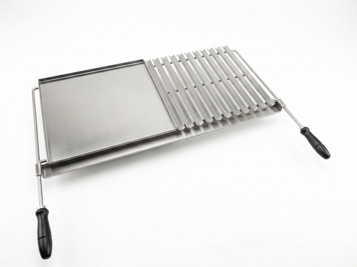 Griglia plancha inox – Piastra di cottura per barbecue (da 60×38 a 100×60 cm)