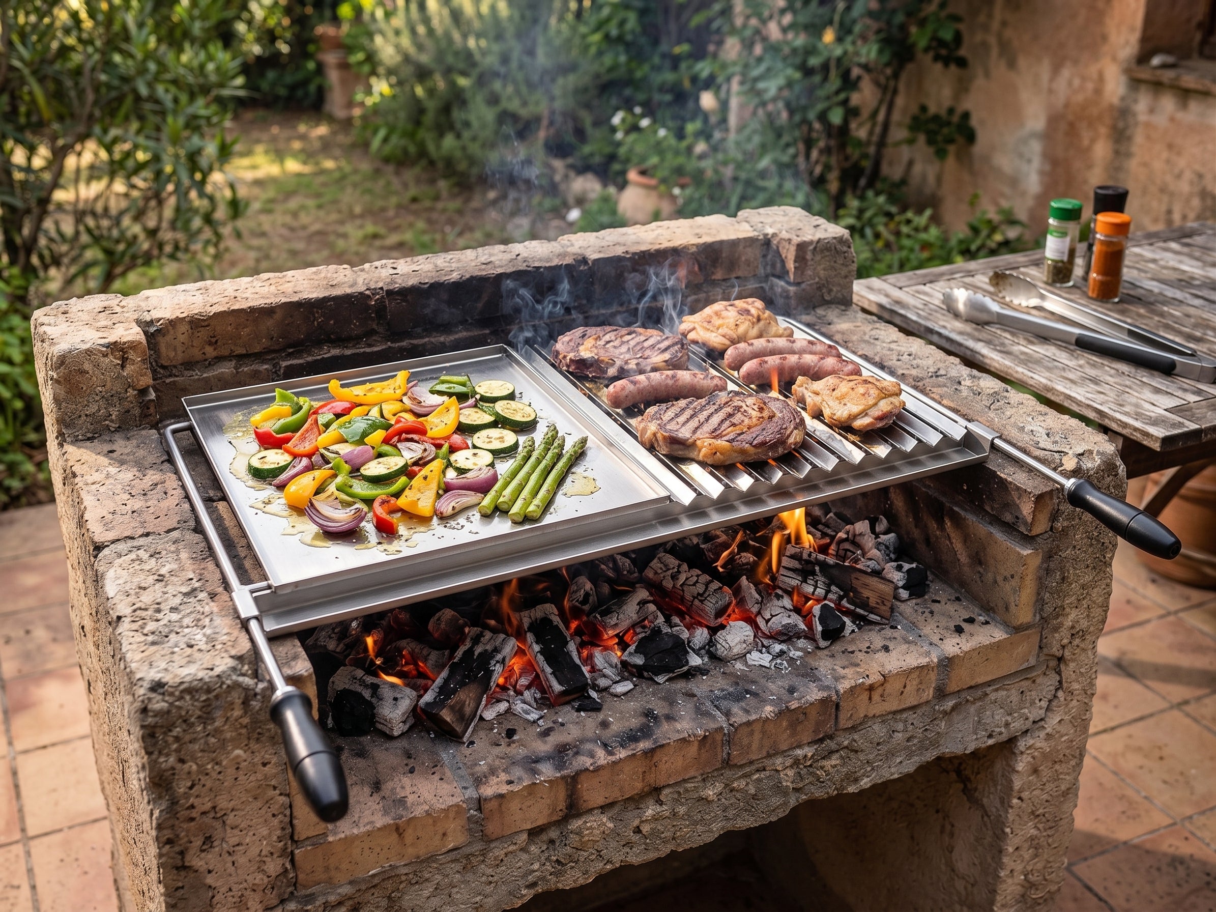 Griglia plancha inox – Piastra di cottura per barbecue (da 60×38 a 100×60 cm)