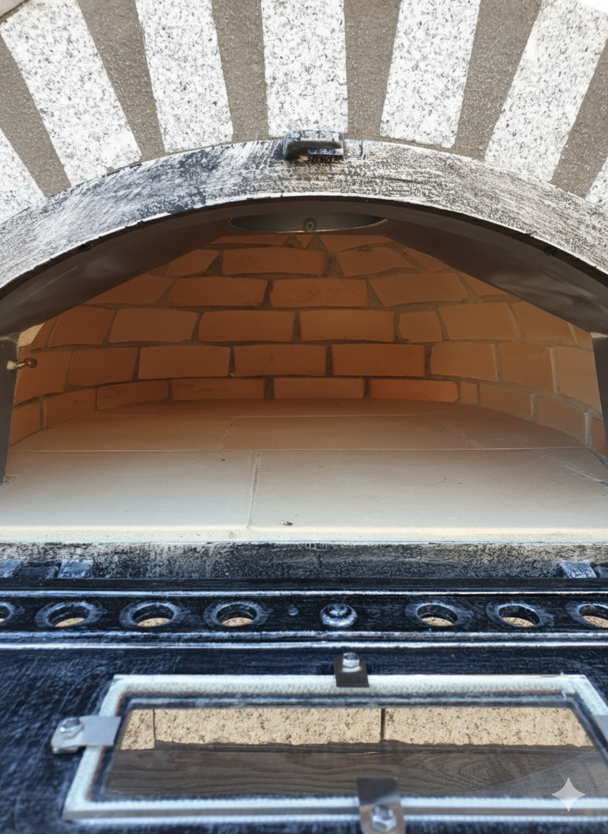 Forno a Legna ETNA 100 cm – Finitura in Pietra di Granito Naturale
