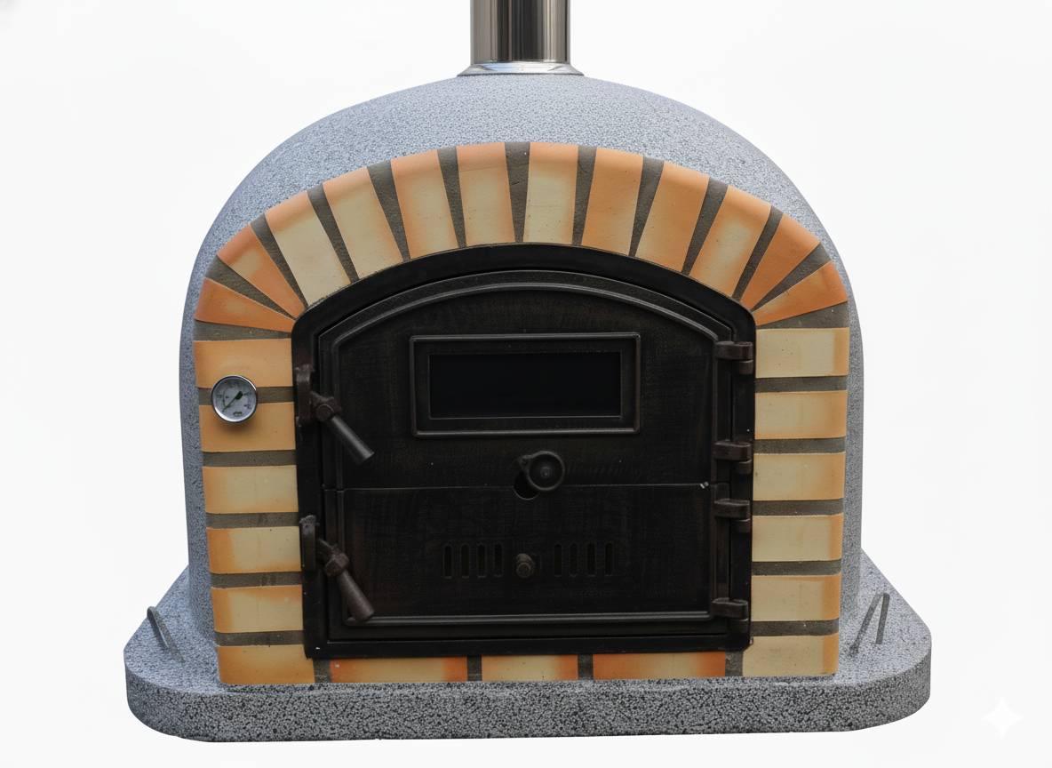 Forno a Legna CENTORO 110 cm – Forno per Pizza Tradizionale con Canna Fumaria Centrale