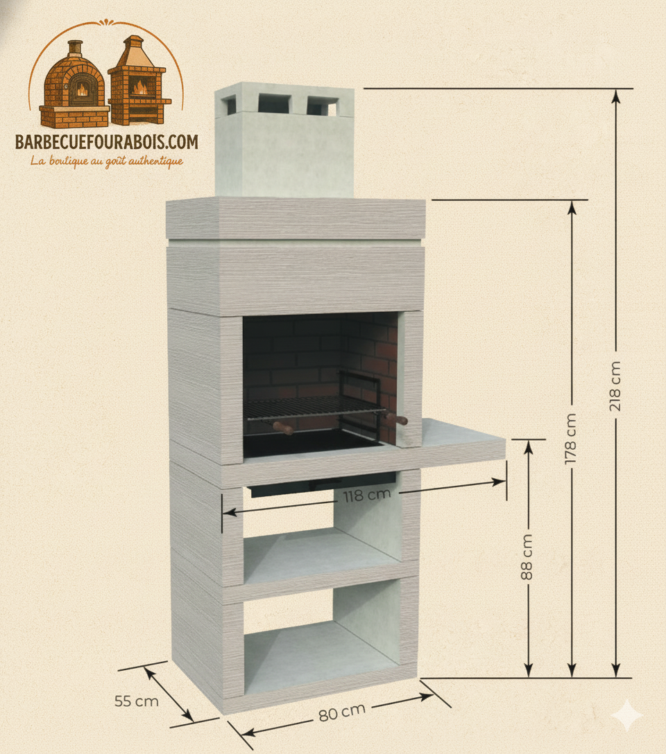 Barbecue Urban 431 – In Pietra Ricostituita con Bordo Laterale