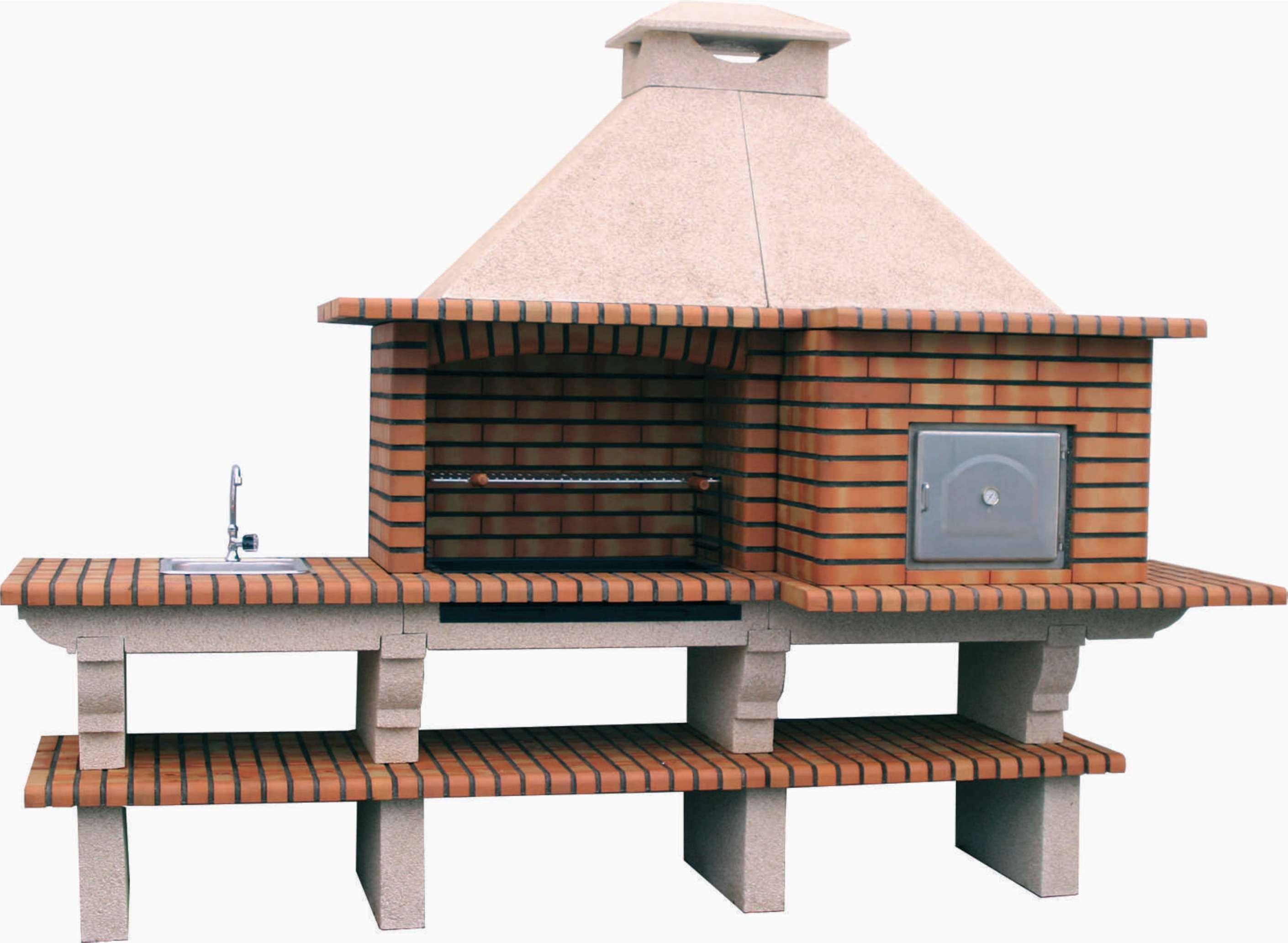 TerraCotto 144 – Barbecue in mattoni con forno e lavello