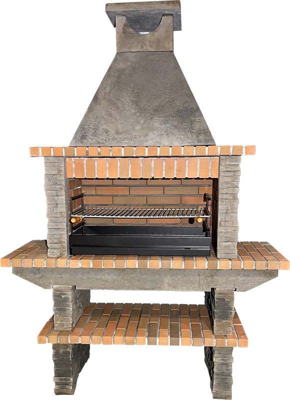 Barbecue Basalto 280 in pietra ricostituita – Griglia da 80 cm, ripiani laterali