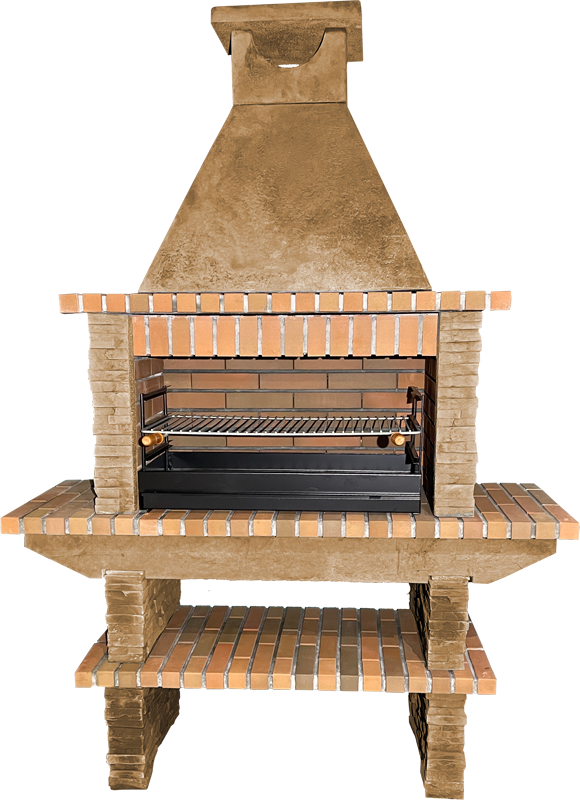 Barbecue Basalto 280 in pietra ricostituita – Griglia da 80 cm, ripiani laterali