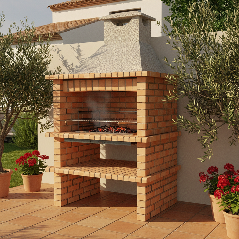 Brava 140 – Barbecue in mattoni con griglia da 90 cm (carbone e legna)