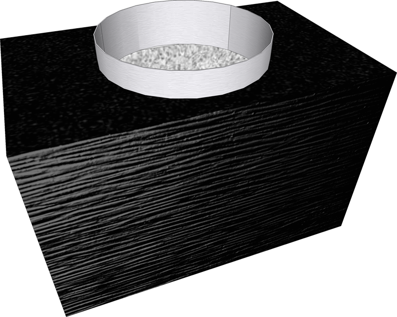 Camino modulare Linea 40×25×25 cm – Uscita circolare Ø 200 mm (tubo da 20 cm)