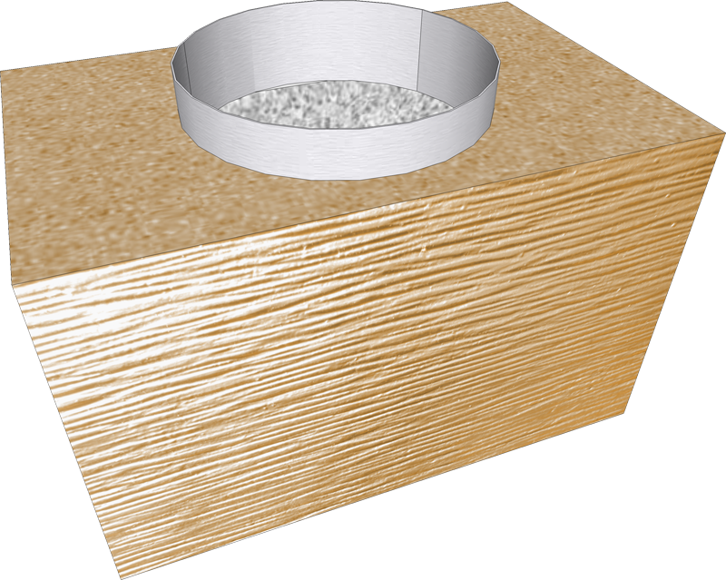 Camino modulare Linea 40×25×25 cm – Uscita circolare Ø 200 mm (tubo da 20 cm)
