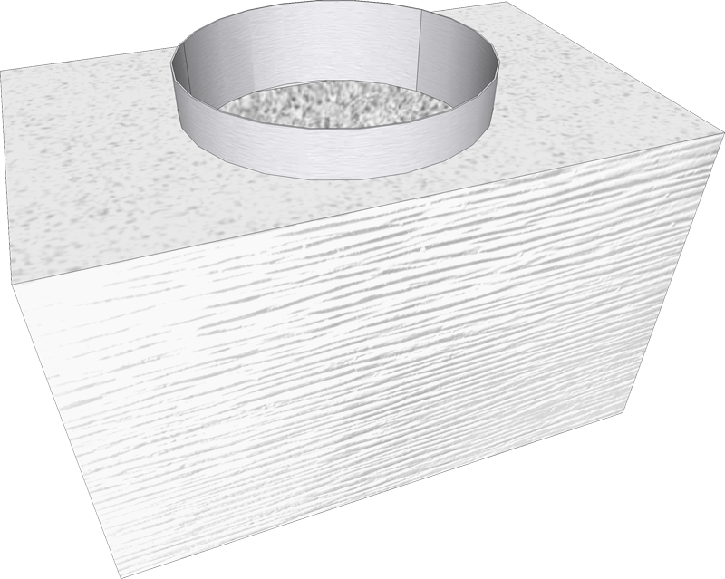 Camino modulare Linea 40×25×25 cm – Uscita circolare Ø 200 mm (tubo da 20 cm)