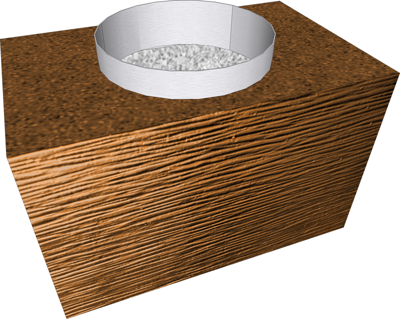 Camino modulare Linea 40×25×25 cm – Uscita circolare Ø 200 mm (tubo da 20 cm)
