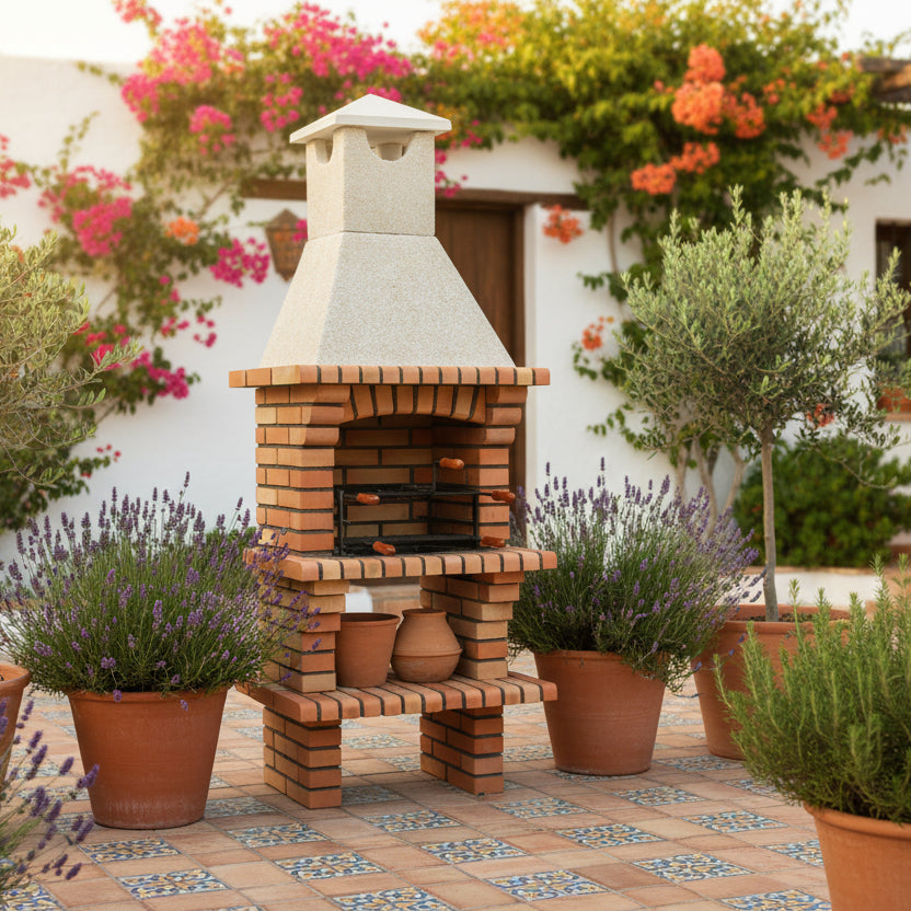 Calabria 60 – Barbecue tradizionale in mattoni e pietra ricostituita – apertura da 47 cm