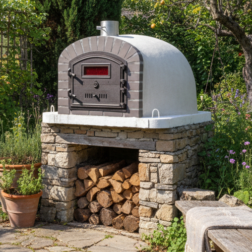 Forno a Legna BRACIARO 100 cm – Forno per Pizza e Arrosti in Mattoni Grigi