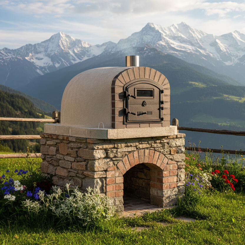 Forno a Legna BRACIARO 120 cm – Forno per Pizza e Arrosti in Mattoni Grigi