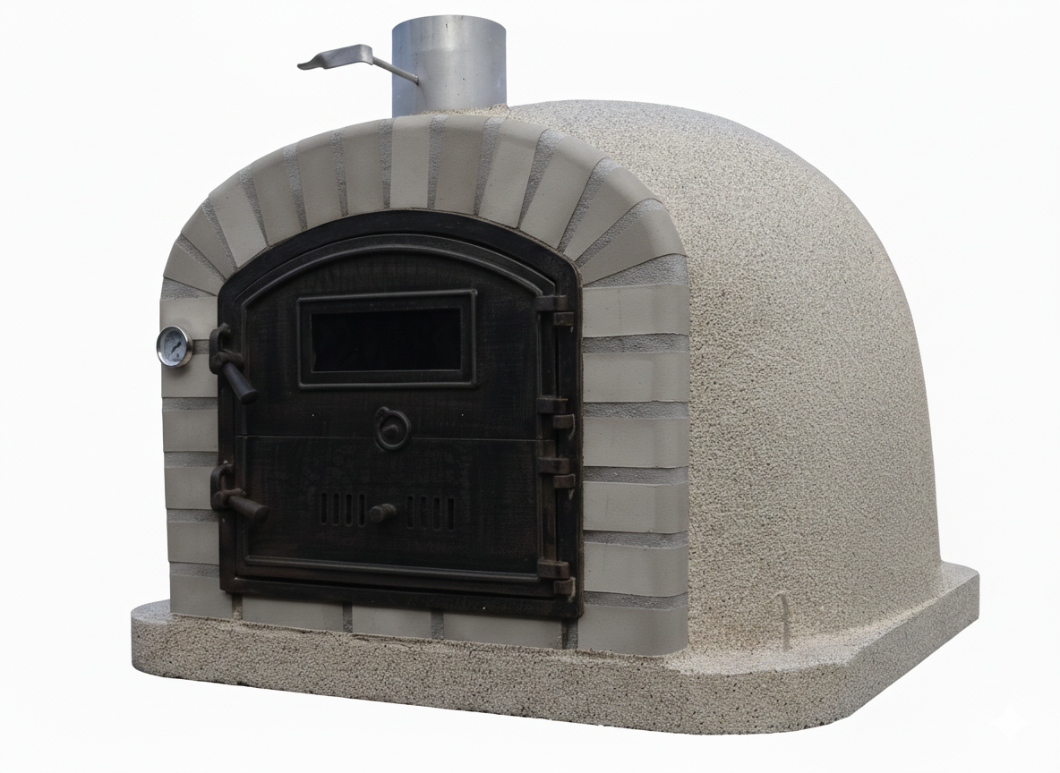 Forno a Legna BRACIARO 100 cm – Forno per Pizza e Arrosti in Mattoni Grigi