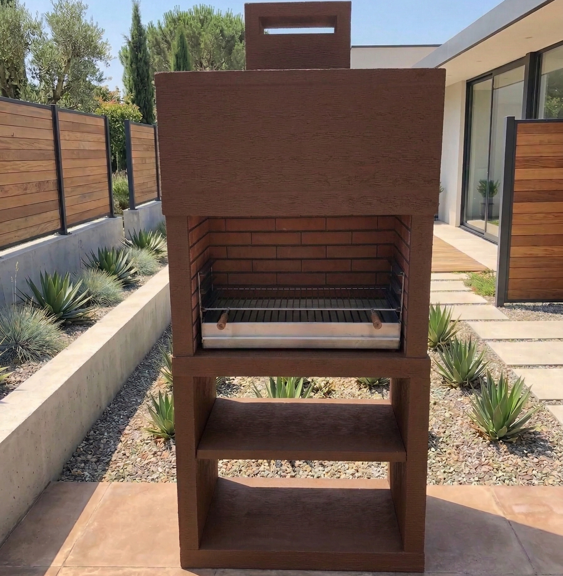 Linea 25 – Barbecue moderno di design (4 colori) con griglia in acciaio da 80 cm inclusa