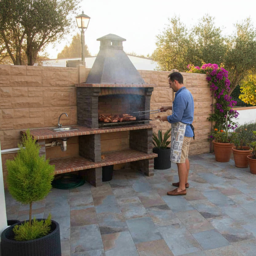 Barbecue in Pietra Rivieira XL 422 – Con Modulo e Lavello in Acciaio Inox