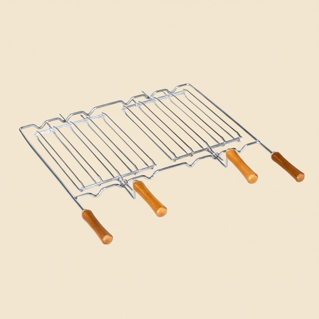 Griglia doppia Linea e Basalto – Pesce e grigliate – Acciaio o inox – 2 mini griglie incluse (58x38 / 78x38)