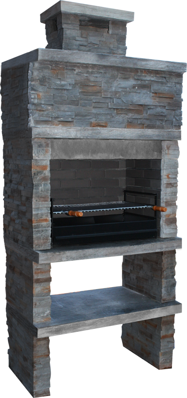 Montara 10 – Barbecue in pietra ricostituita effetto ardesia con griglia da 60 cm (acciaio inox opzionale)