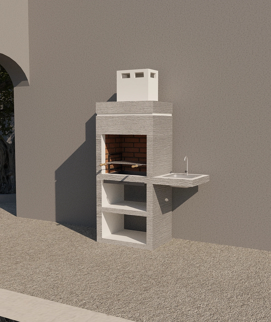 Barbecue Urban 431 – In Pietra Ricostituita con Bordo Laterale