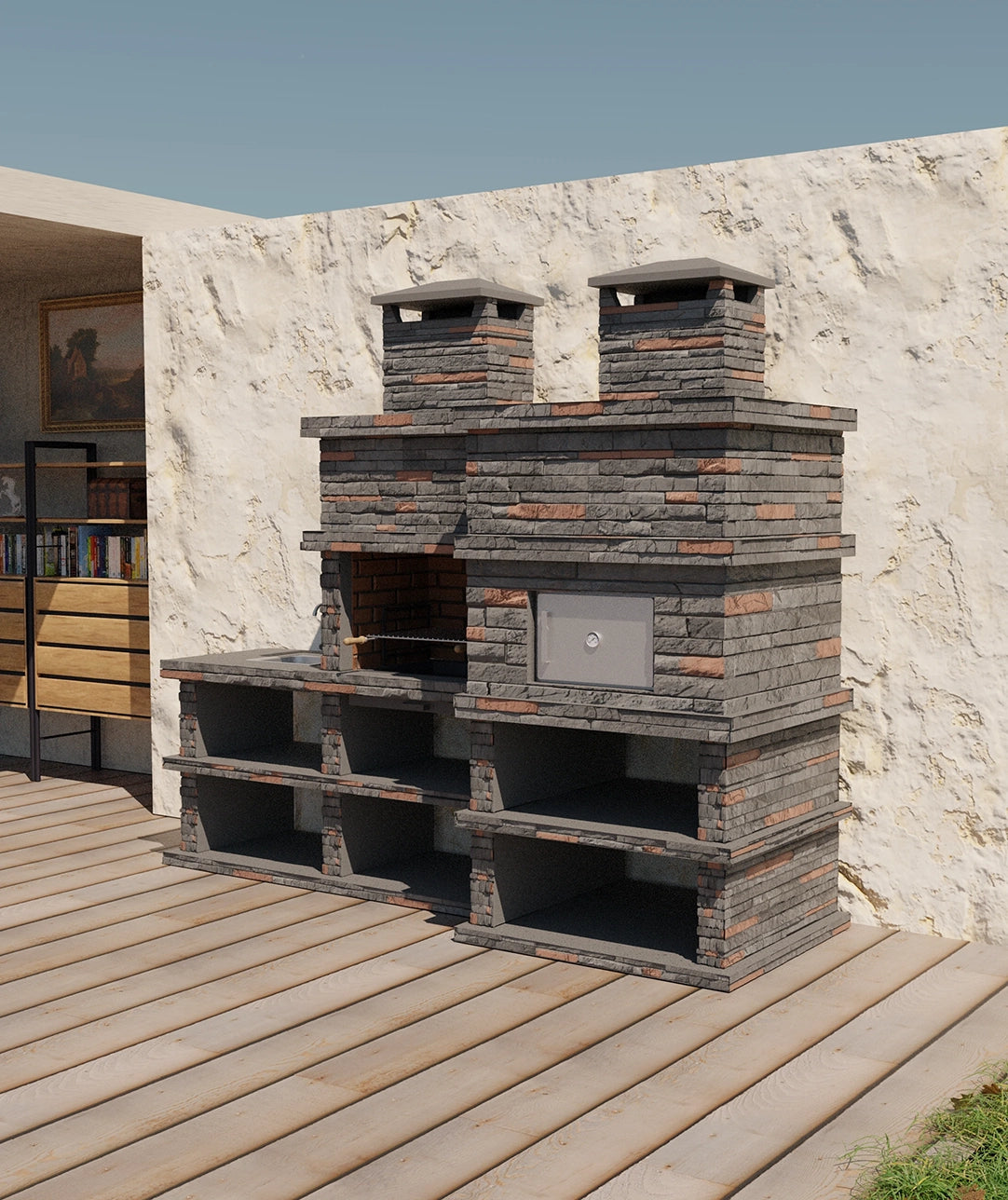 🔥 Barbecue Rocca Forno 464 – Con Forno a Legna e Lavello Laterale