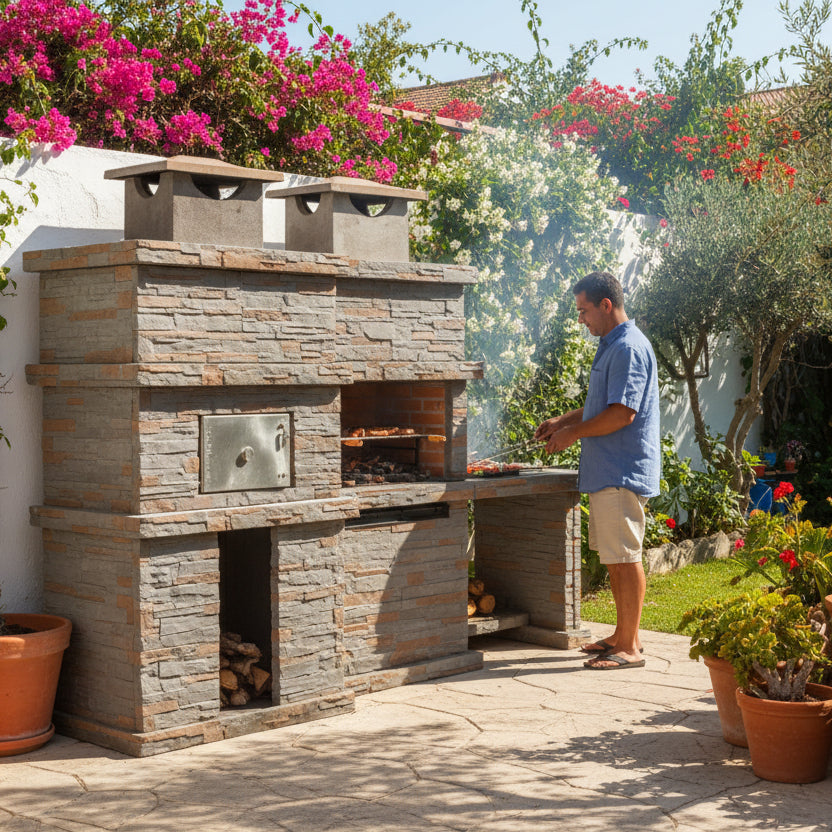 🔥 Rocca Forno 474 – Barbecue in Pietra con Forno e Lavello in Acciaio Inox
