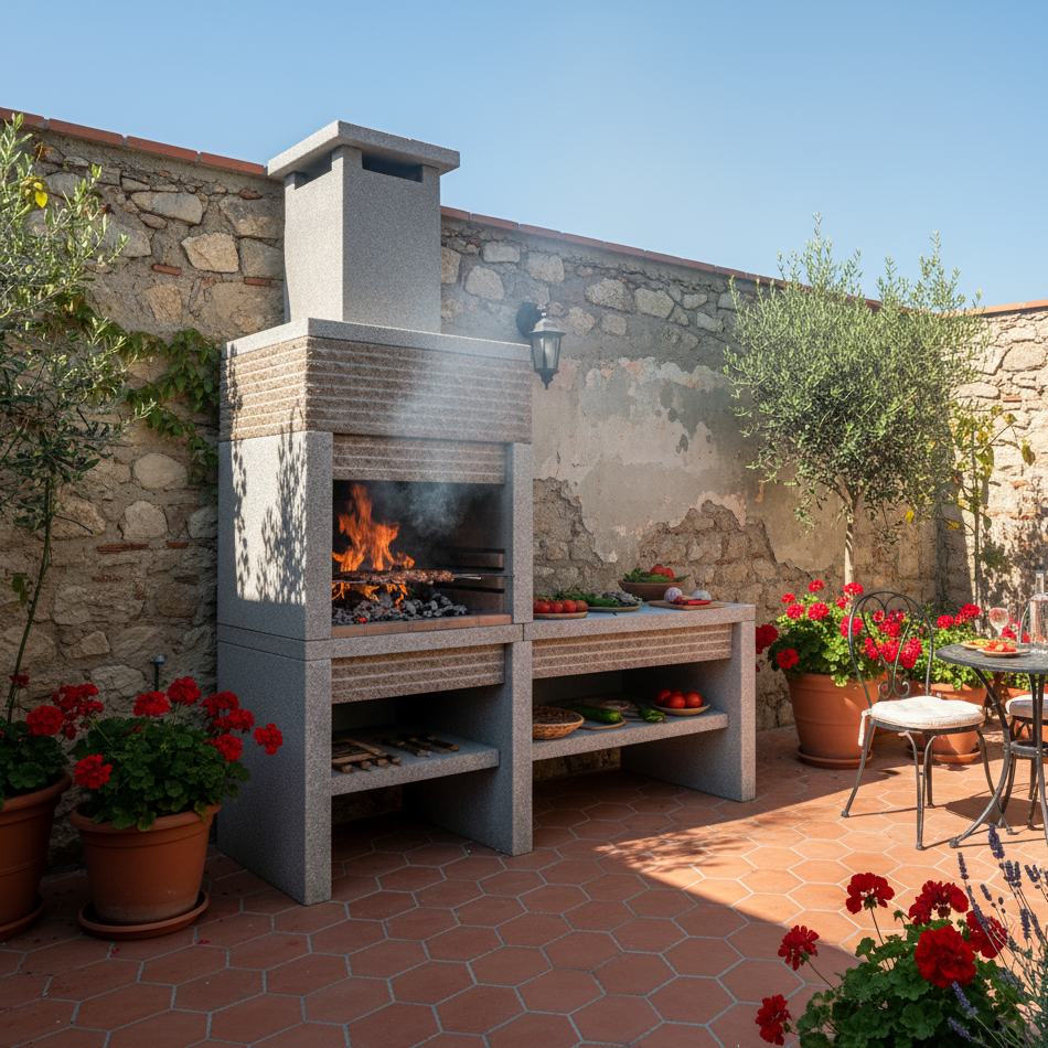 Granito 24 – Cucina da esterno in granito con lavello e griglia da 70 cm