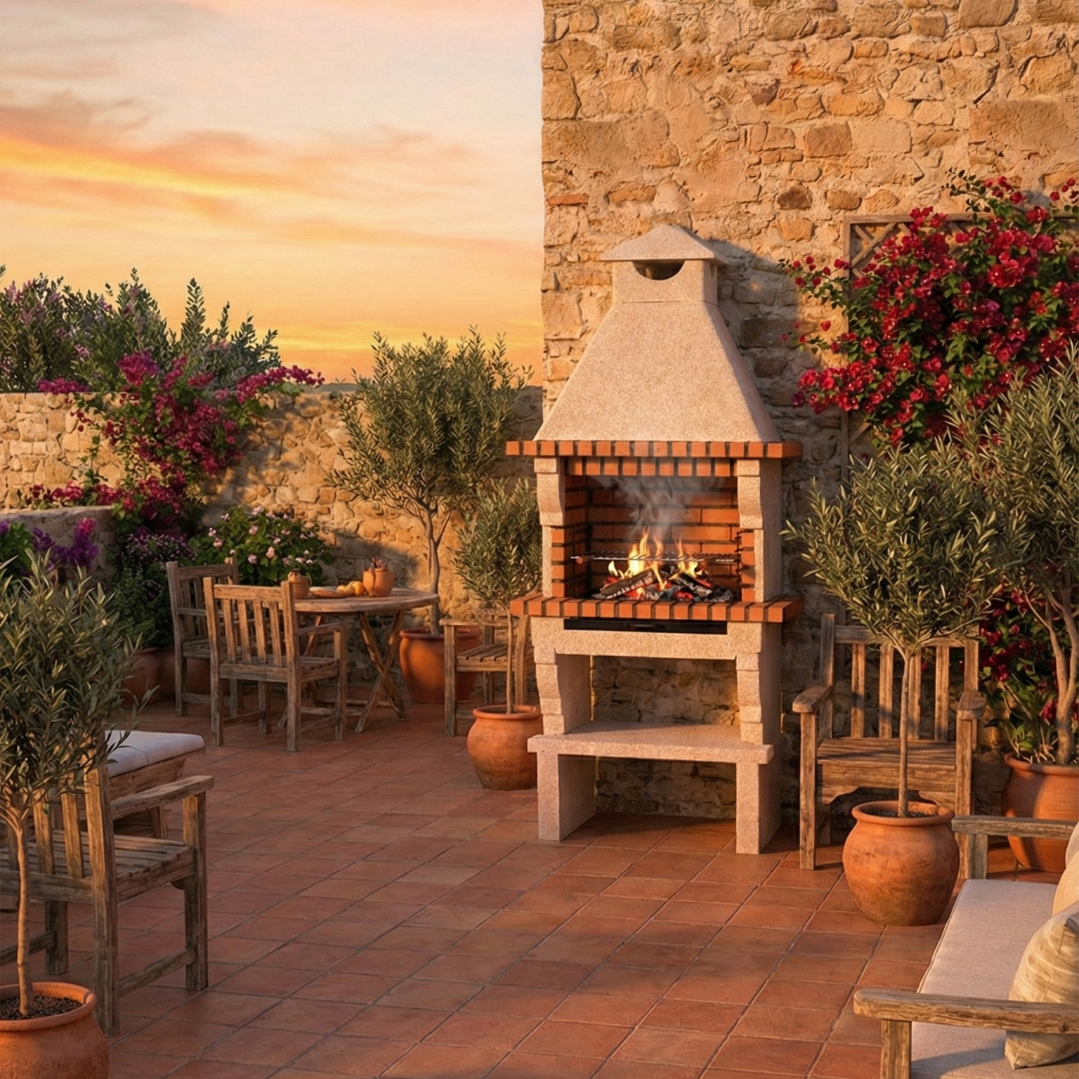 Barbecue in Mattoni TerraCotto 101 – Compatto e Tradizionale