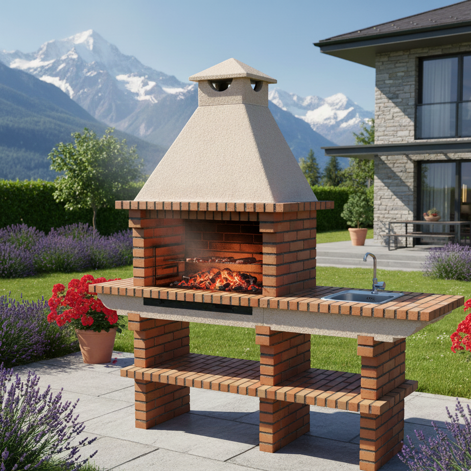 Barbecue in mattoni TerraCotto 139 – Con lavello integrato
