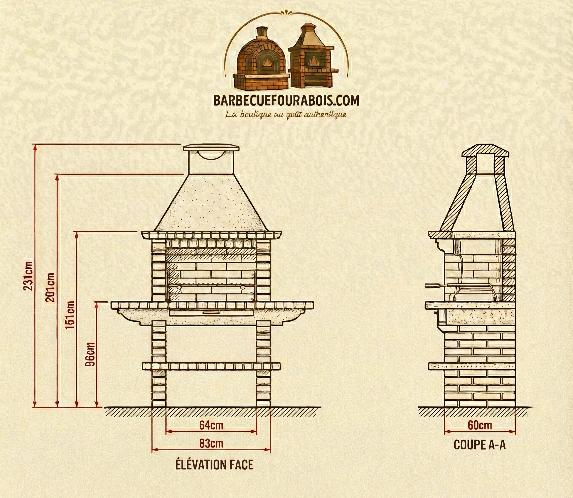 Barbecue in Mattoni TerraCotto 108 – Modello Tradizionale Premium