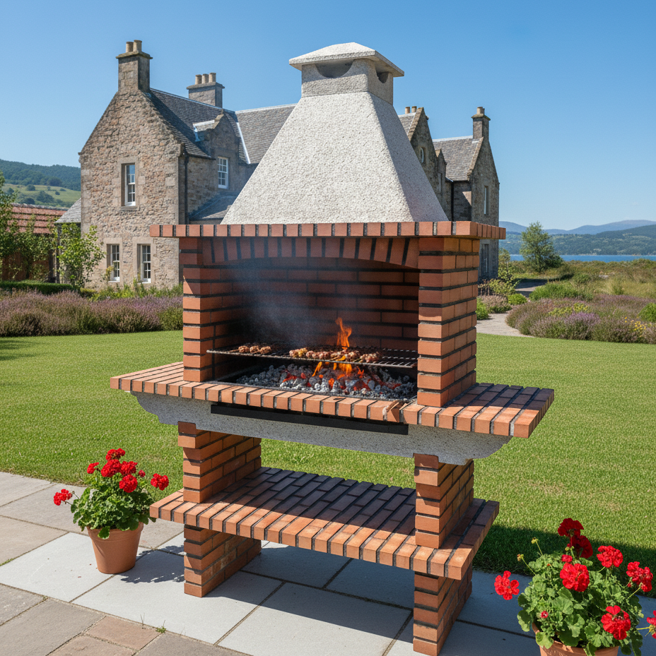 Barbecue in mattoni TerraCotto 173 – Ampio focolare 100×60 cm