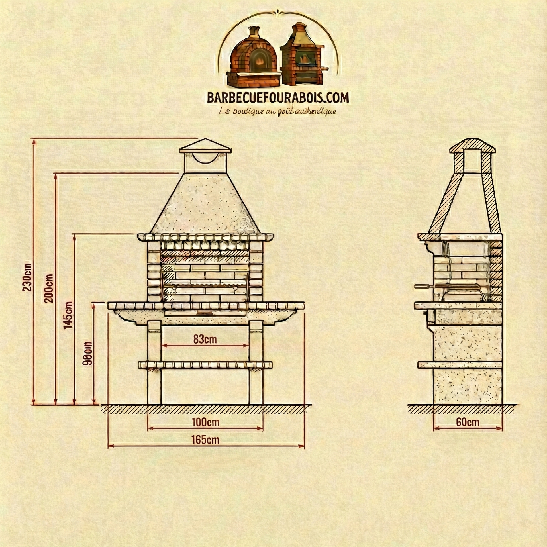 Barbecue in Pietra e Mattoni TerraCotto 114 – Grande Modello Tradizionale