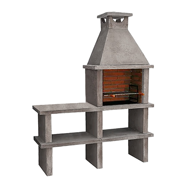 Terra 40 – Barbecue in pietra ricostituita con griglia da 60 cm e piano di lavoro (acciaio inox opzionale)
