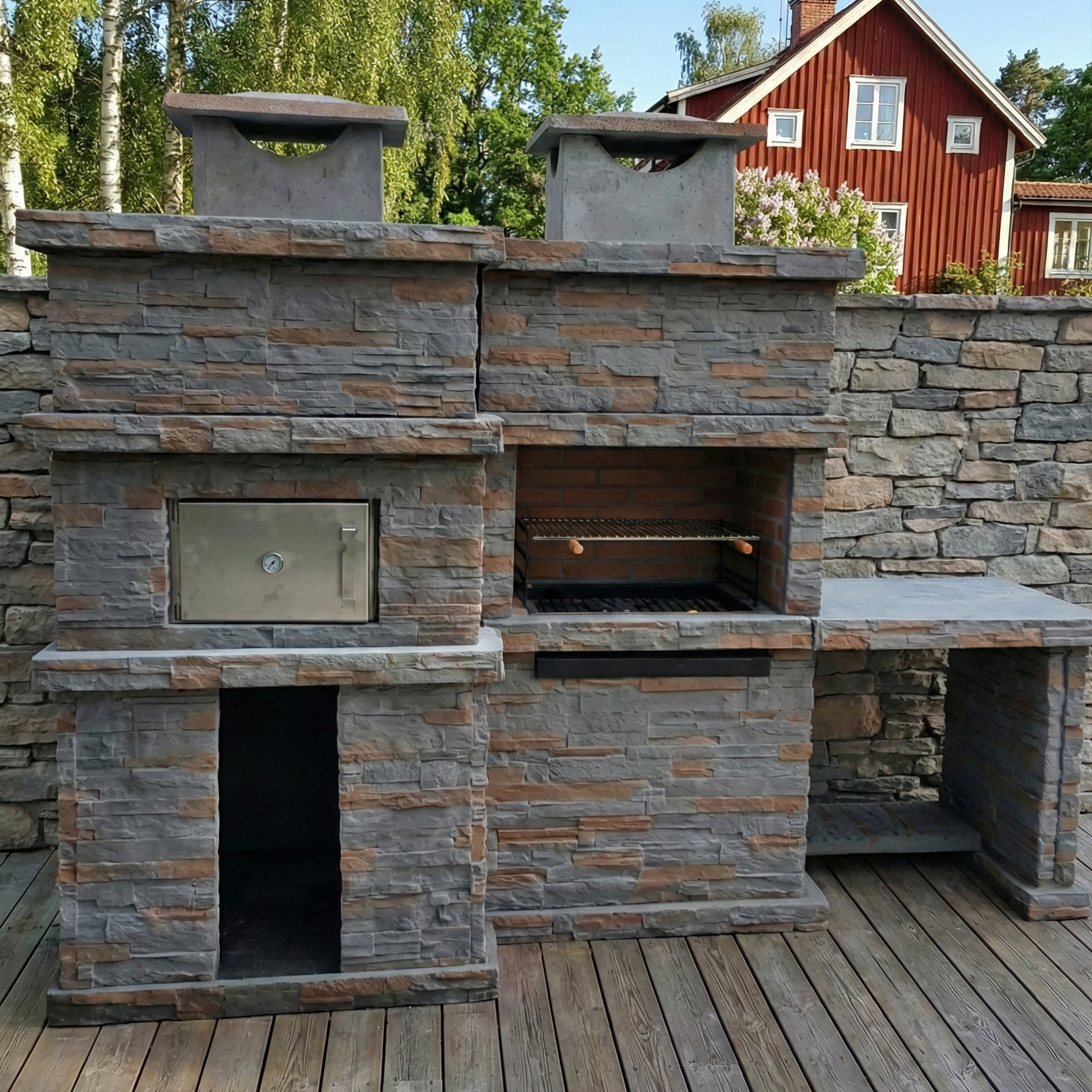 🔥 Rocca Forno 474 – Barbecue in Pietra con Forno e Lavello in Acciaio Inox