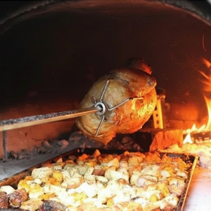 Girarrosto per forno a legna – 90/100/110/120 cm (acquisto singolo o con forno)
