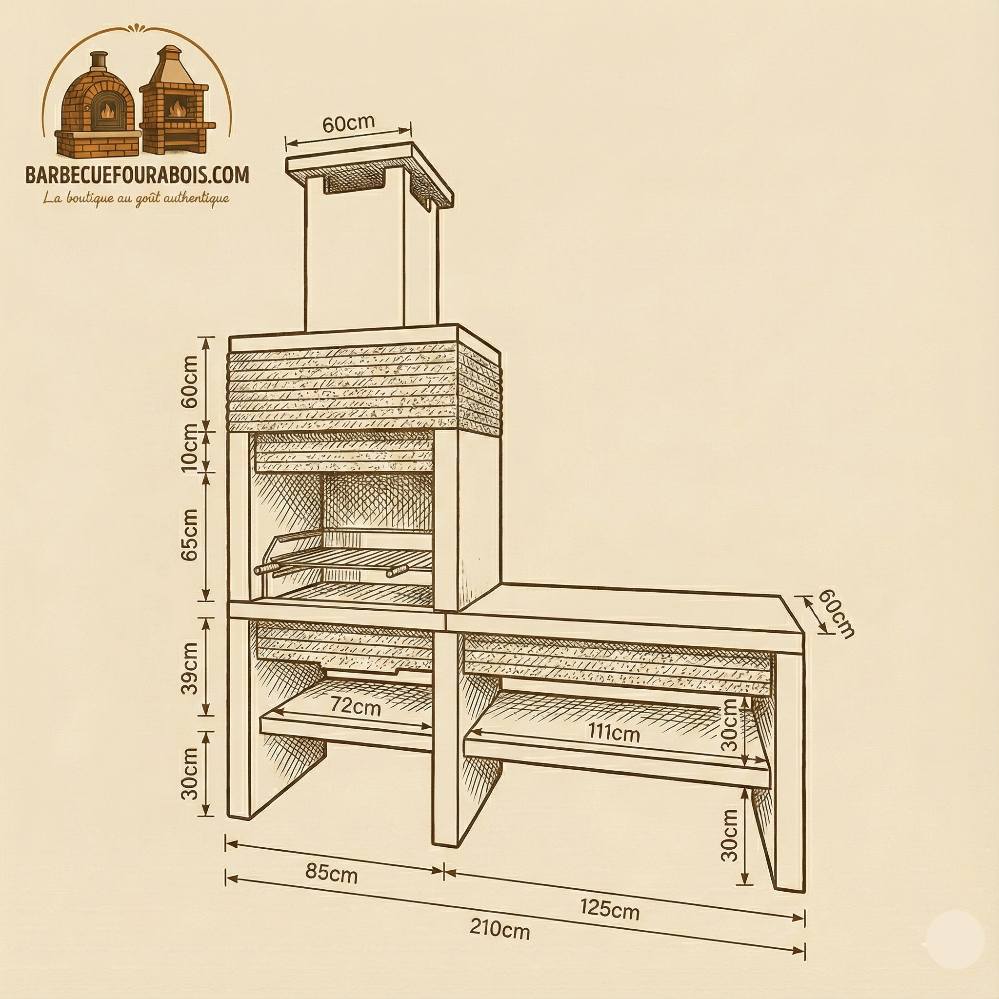 Granito 24 – Cucina da esterno in granito con lavello e griglia da 70 cm
