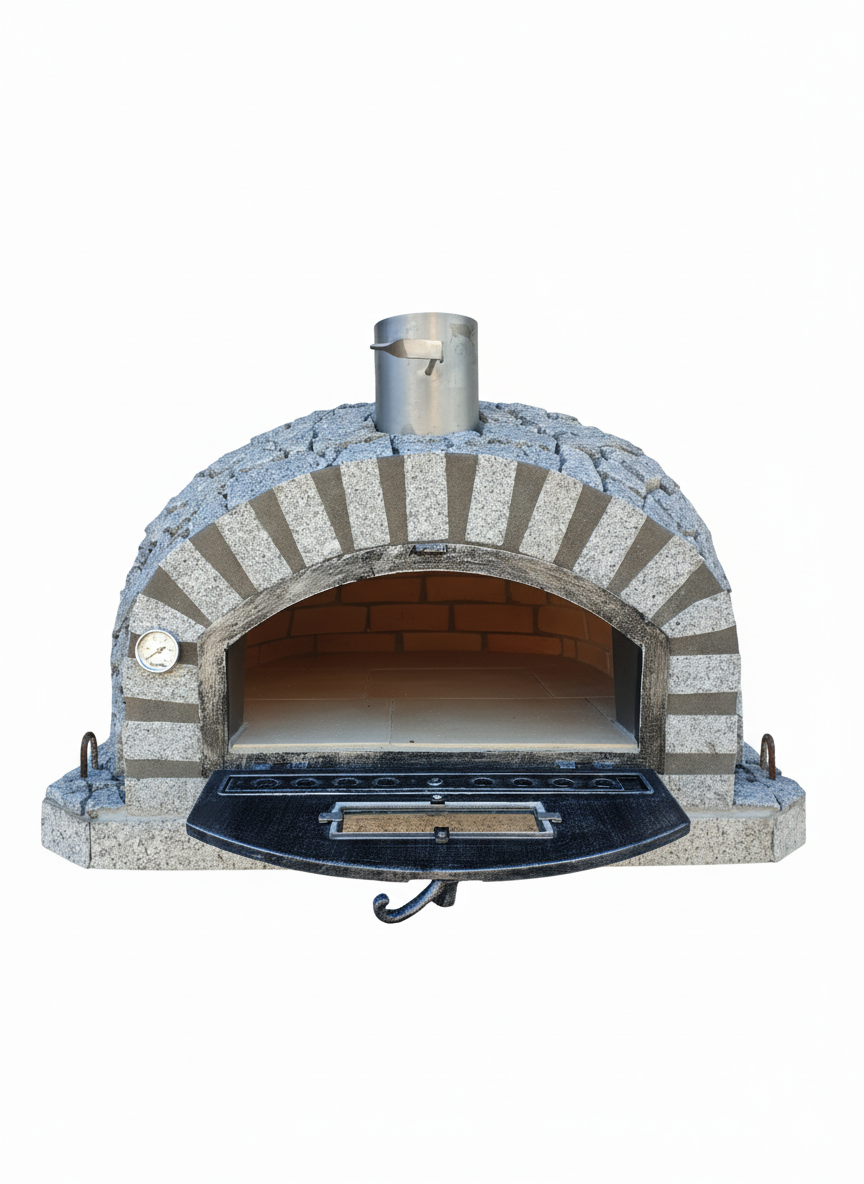 Forno a Legna ETNA 100 cm – Finitura in Pietra di Granito Naturale