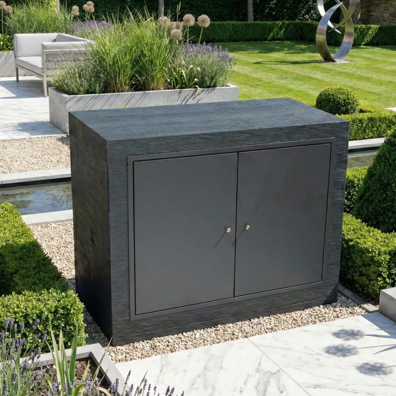 Porta per moduli Linea – Acciaio verniciato (nero/bianco/marrone/beige)
