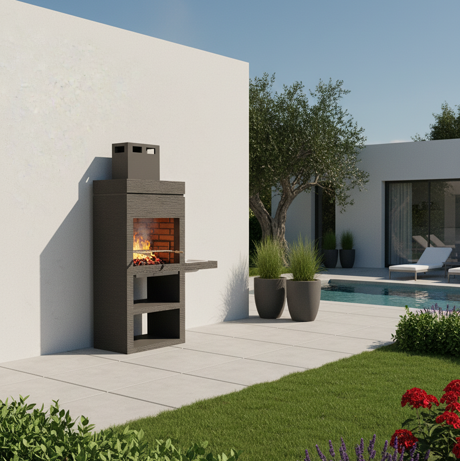 Barbecue Urban 431 – In Pietra Ricostituita con Bordo Laterale