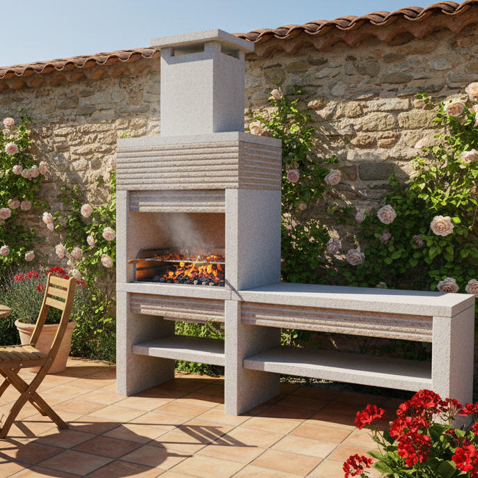 Granito 24 – Cucina da esterno in granito con lavello e griglia da 70 cm