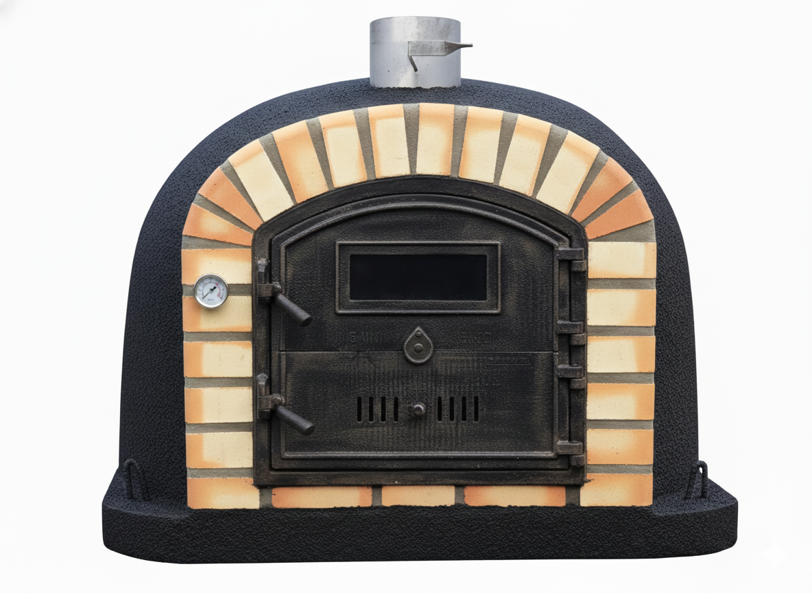 Forno a Legna CENTORO 100 cm – Forno per Pizza e Arrosti con Canna Fumaria Centrale