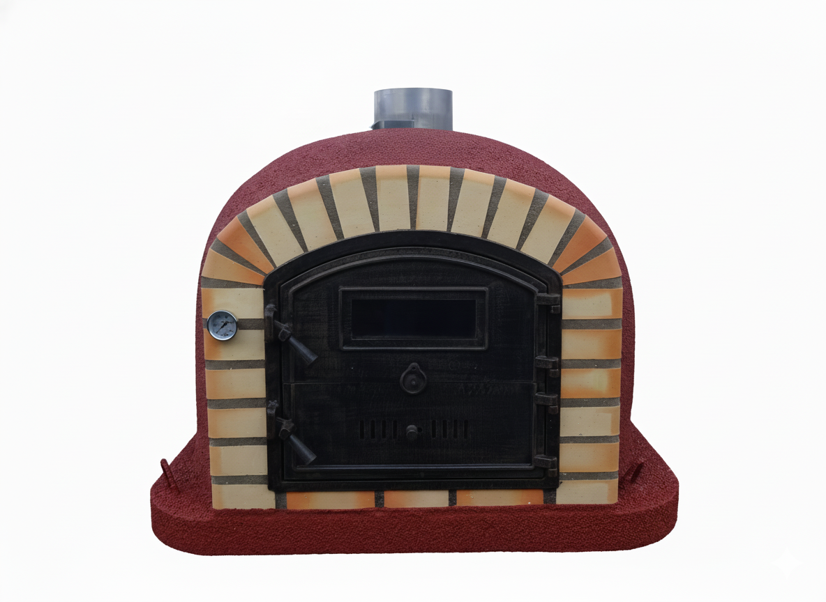 Forno a Legna CENTORO 100 cm – Forno per Pizza e Arrosti con Canna Fumaria Centrale