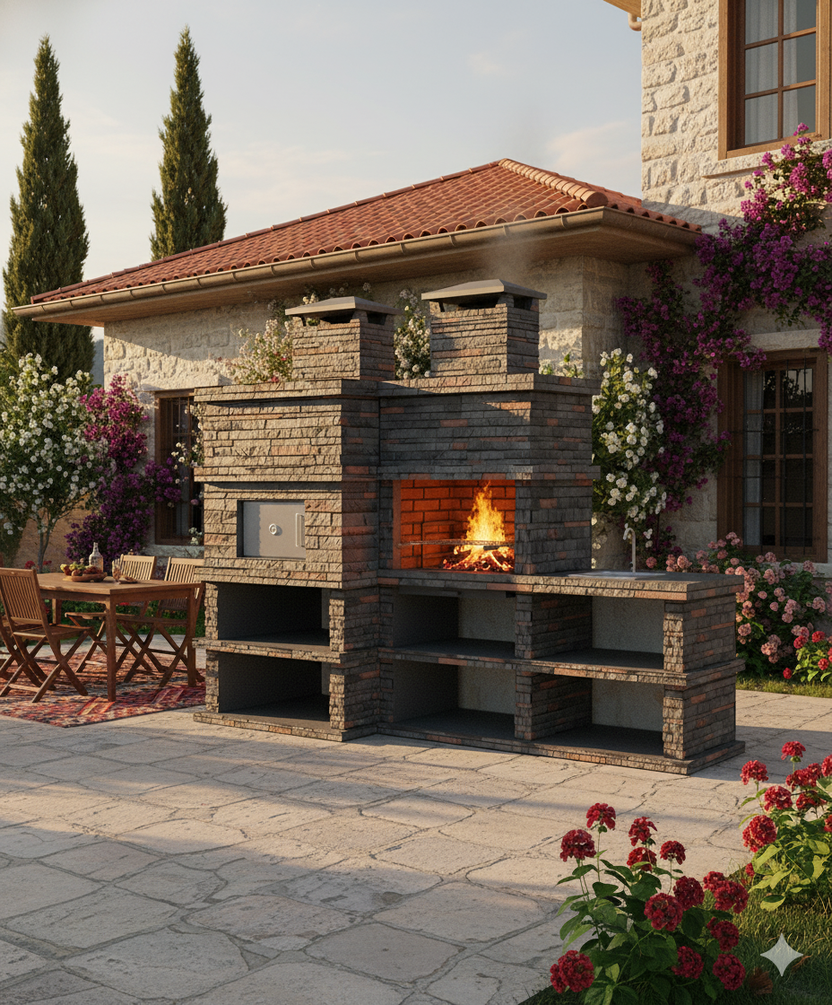 🔥 Barbecue Rocca Forno 464 – Con Forno a Legna e Lavello Laterale