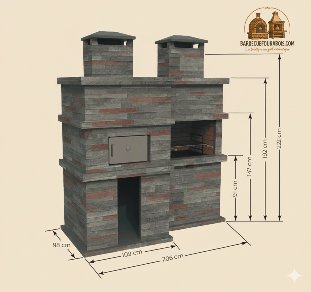 Rocca Forno 473 – Barbecue in Pietra con Forno a Legna Integrato