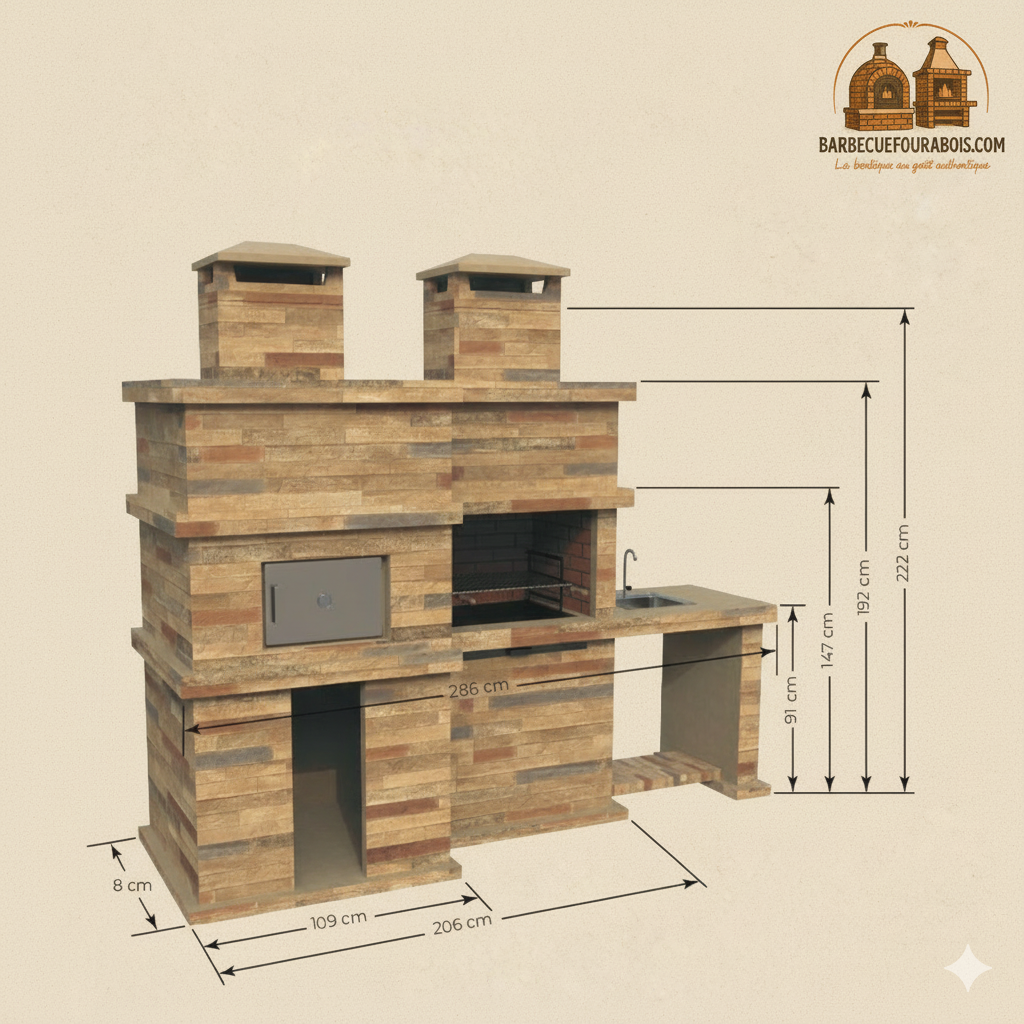 🔥 Rocca Forno 474 – Barbecue in Pietra con Forno e Lavello in Acciaio Inox