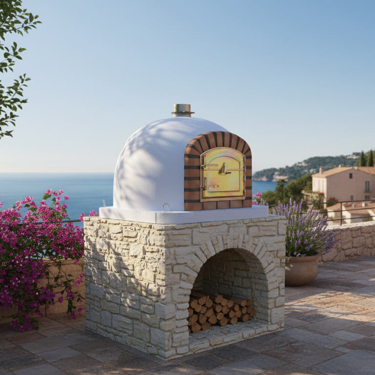 Forno a Legna CENTORO 120 cm – Forno per Pizza Tradizionale con Canna Fumaria Centrale
