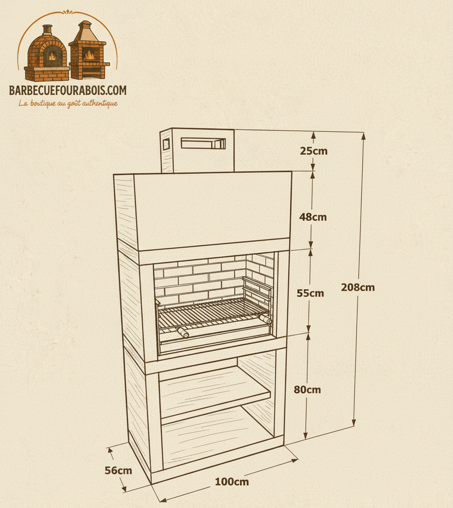 Linea 25 – Barbecue moderno di design (4 colori) con griglia in acciaio da 80 cm inclusa