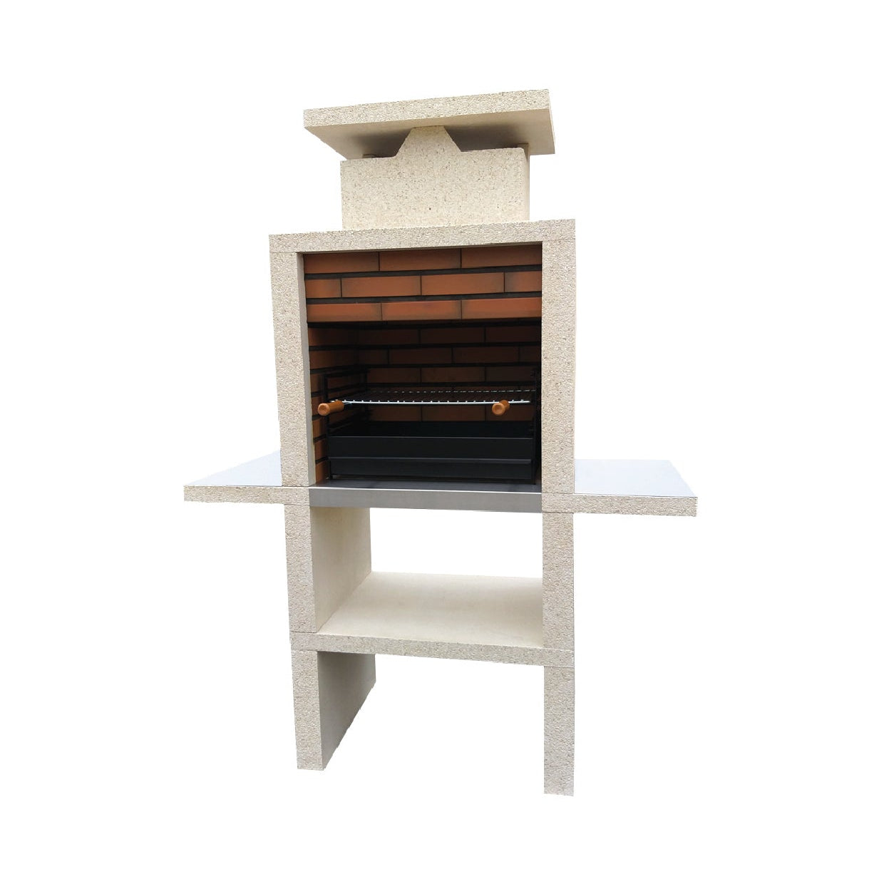 Nexa 605 – Barbecue in pietra con focolare in mattoni, griglia da 60×40 cm (acciaio inox opzionale)